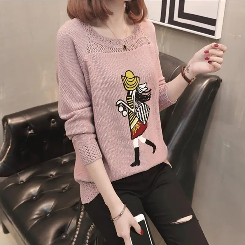 

Casual Slim Sweater Women 2019 Autumn Winter Knitted Pullover Long Sleeve Knitting