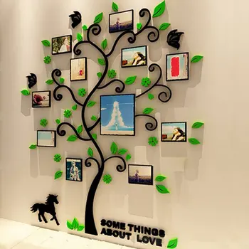 

DIY Home Family Decoration Wallpaper 3D Acrylic Photo Frame Tree Wall Sticker Poster Bedroom Living Room Wall Decals