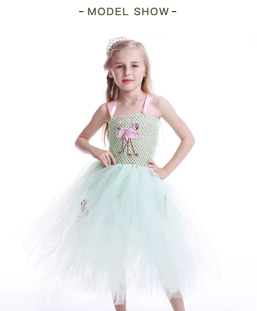 Kids Baby Girl Flamingo Princess Dress Elegant Girls Tutu Dresss for Photo Shot Wedding Birthday Ball Gown Fancy Dresses (4)