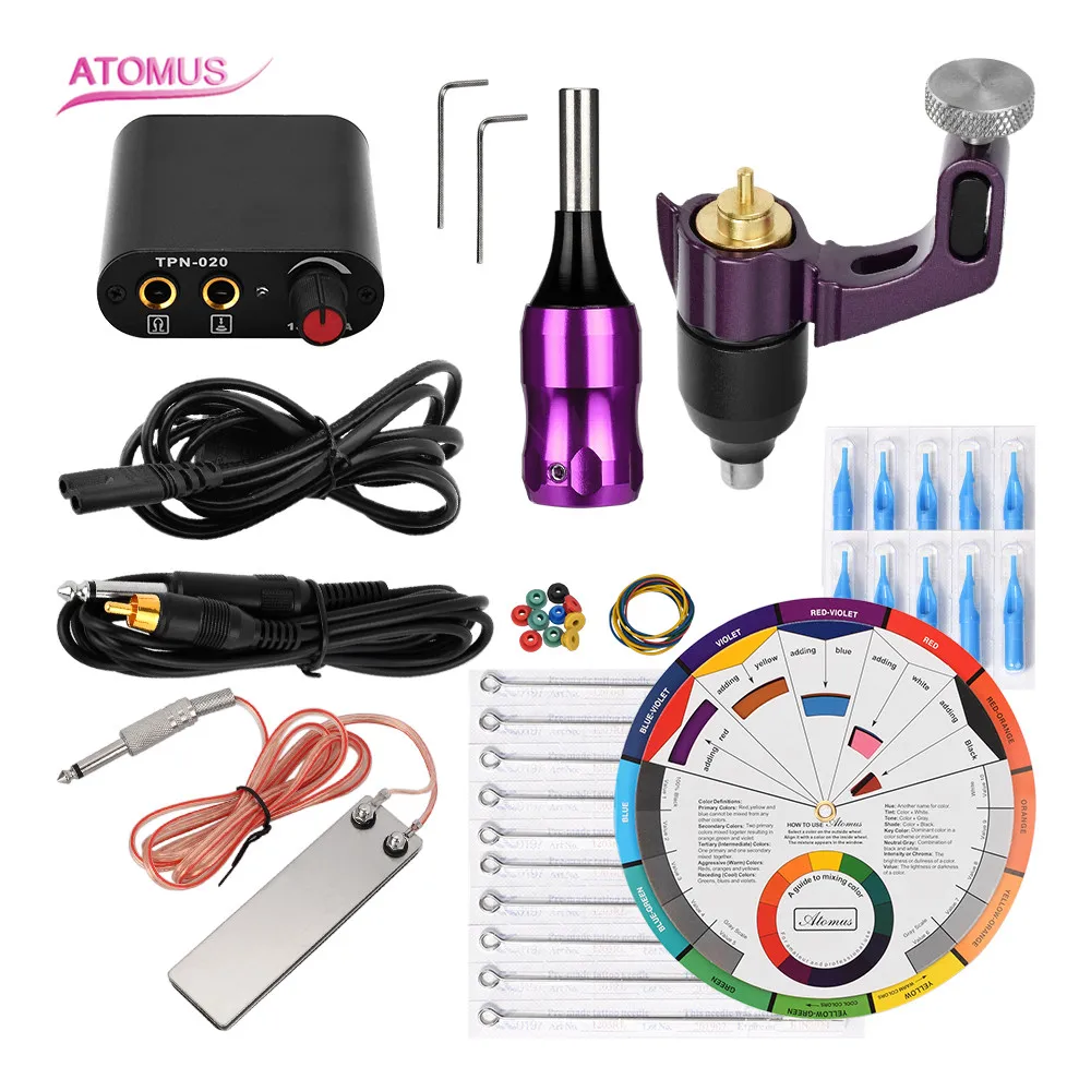 

Permanente Principiante Tattoo Starter Kits Kalici Makyaj Setleri Tatto Rotary Tatoo De Tatuage Machine Set Maquina Tatuar Pen