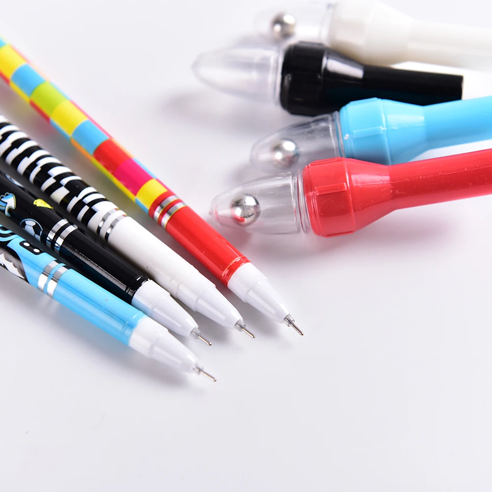 1PC Spinning Pen Blue Ink Refill Matting Finger Playing Pen Non Slip Coated Spin Rolling Pen office supplies