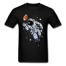 Camiseta de manga corta con cuello redondo para hombre de Galaxy Moon Spaceman, camisetas negras de tela de algodón, camisetas Casuales