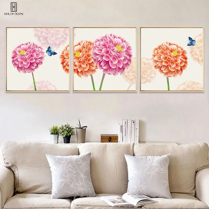 

Beautiful Hydrangea Canvas Paintings Bright Adorable Butterfly Fresh Plants Art Prints On Canvas Decorative Picture Home Decor