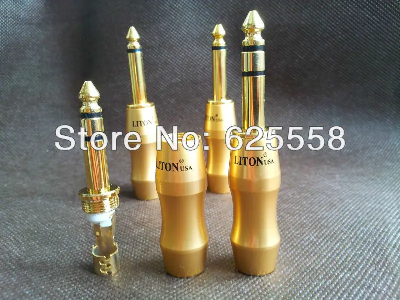 

2PCS USA Liton 6.3mm 1/4" Stereo Male Plug For Earphone Guitar/Mic/PA cable/phone Jack