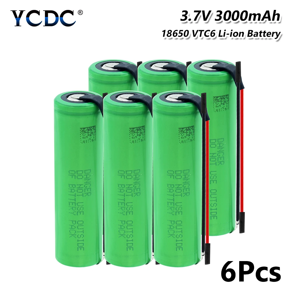 100% новый 6/8/10 шт литий ионная батарея Us18650vtc6 3 7 V 3000 Mah 18650 литиевая аккумуляторная
