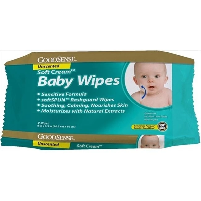 GoodSense Baby Wipes Travel Unscented 35