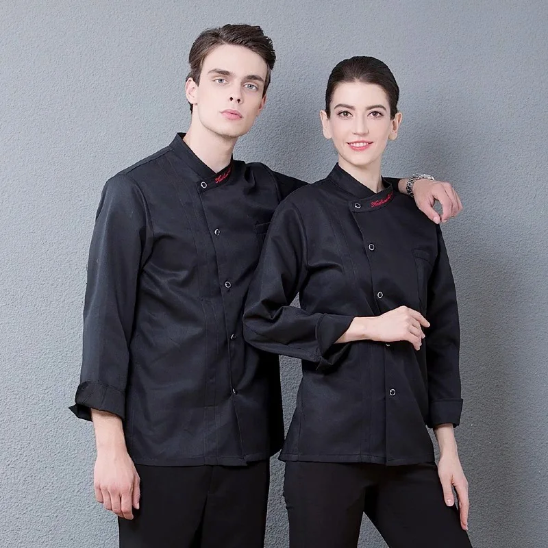 WELIVENICE Высокое качество шеф повара форма для мужчин женщин воротник вышивка еда услуги пособия по кулинарии одежда красн