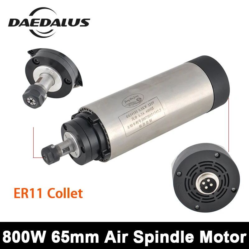 

800W CNC Spindle Motor ER11 110V/220V Air Cooling Spindle Motor 65mm Router Motor With 4 Bearings For Engraving Milling Machine
