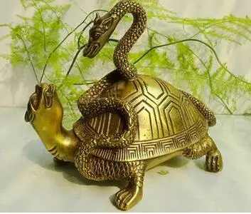 

Snake and turtle snake dragon basalt copper ornament office hotel home geomantic office sculpture