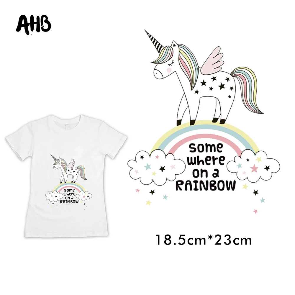 

AHB Iron-on Transfers For Clothes Baby Heat Transfer Vinyl Patch Cartoon PVC Applique Sticker Thermal Transfer Printable DIY