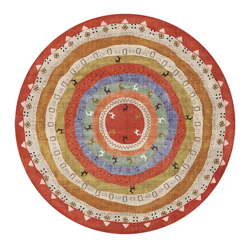Этнический геометрический мягкий круглый ковер для гостиной цветочный цветок пол дверь стул детский игровой коврик для гостиной спальни - Цвет: 3