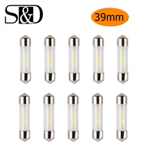 10 Pcs 39 Mm C5W Led Auto Led Lampen Interieur Bombillas Festoen Dome Reading 12V Wit Kentekenverlichting auto Lichtbron Parking