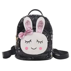 Женский мини-рюкзак с блестками и кроликом, милые сумки на плечо, рюкзак для девочек