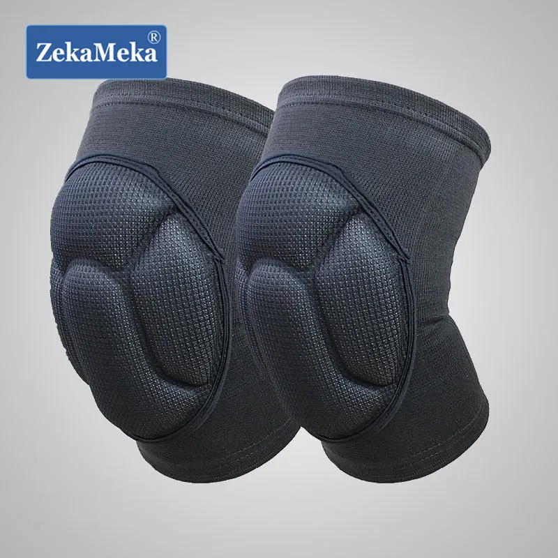 Zekameka 2 قطع سماكة نيباد المتطرفة لاب دعم الركبة حامي الركبة الكوع هدفين ل كرة الطائرة الدراجات الرياضية