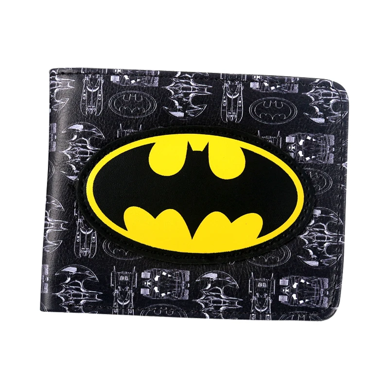 Мстители Super Hero Бэтмен Логотип Bi-fold Wallet для молодых людей студентов подарок мультфильм комикс кошелек держатель для карт