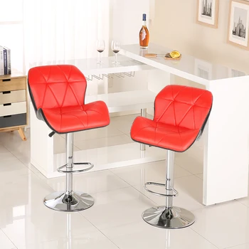 

2pcs Modern Bar Chair Fashion Tank Style Bar Stool Kitchen & Bar Adjustable High Barstool Soft PU Leather for Home Funiture HWC