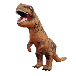 T-Rex коричневый надувной динозавр костюм для взрослых Хэллоуин Косплэй вечернее изящное платье Для мужчин Для женщин на день рождения