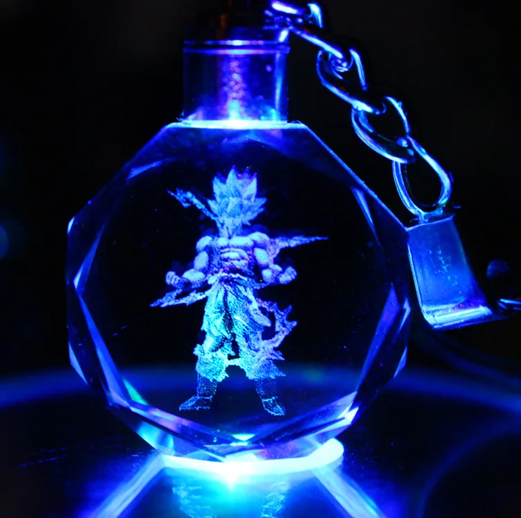8 видов стилей Dargon Ball Z кристалл брелок светодиодный мини Новинка красочные огни подарок для детей Gohan, Goku, Goten, Buu, trunks