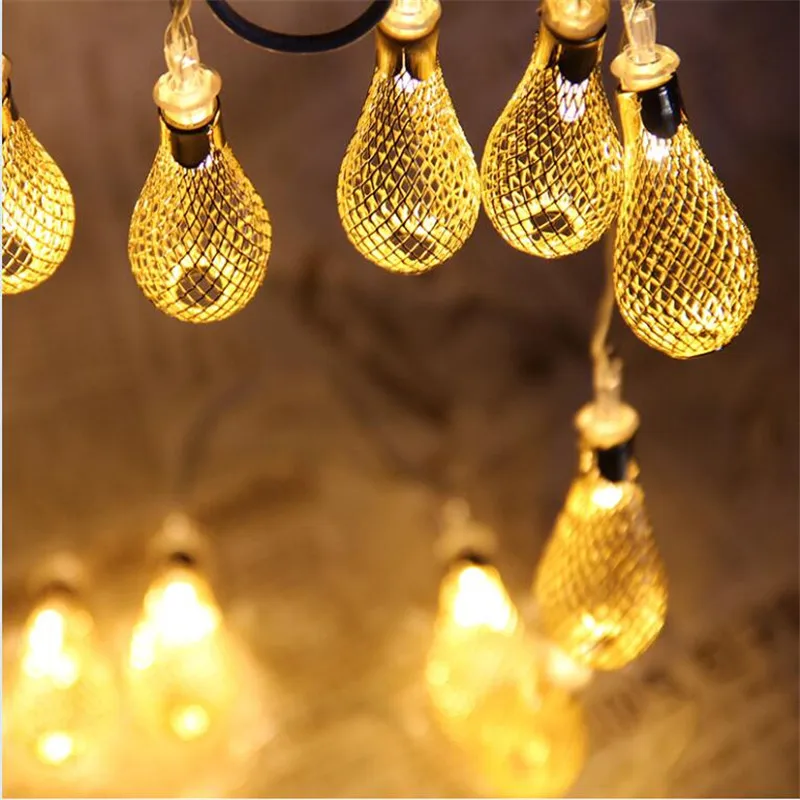 

Warm White 4M 20 led Fairy String light 2 mode AC220V/110V Iron ball Teardrop decorative rope for indoor outdoor Party