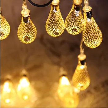 

Warm White 4M 20 led Fairy String light 2 mode AC220V/110V Iron ball Teardrop decorative rope for indoor outdoor Party