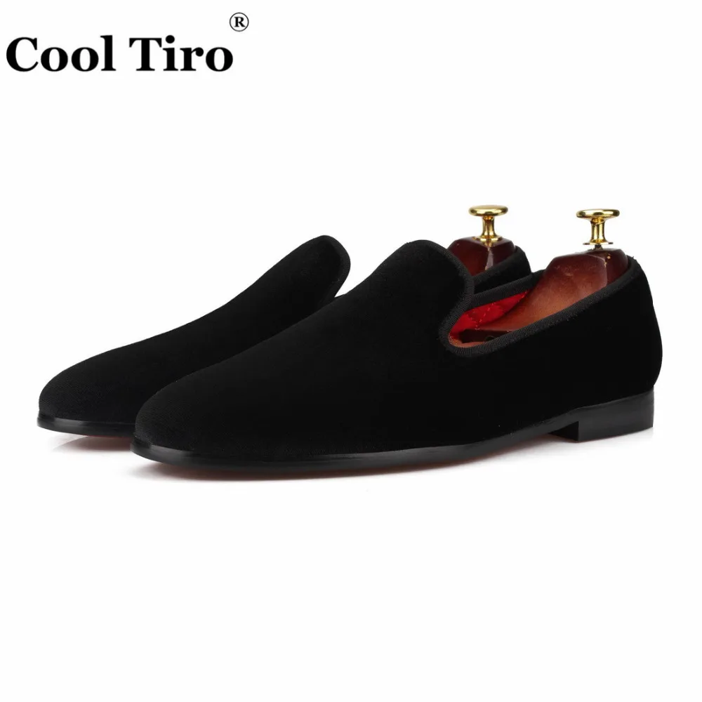 Men Loafers black Velvet Dress shoes (7)