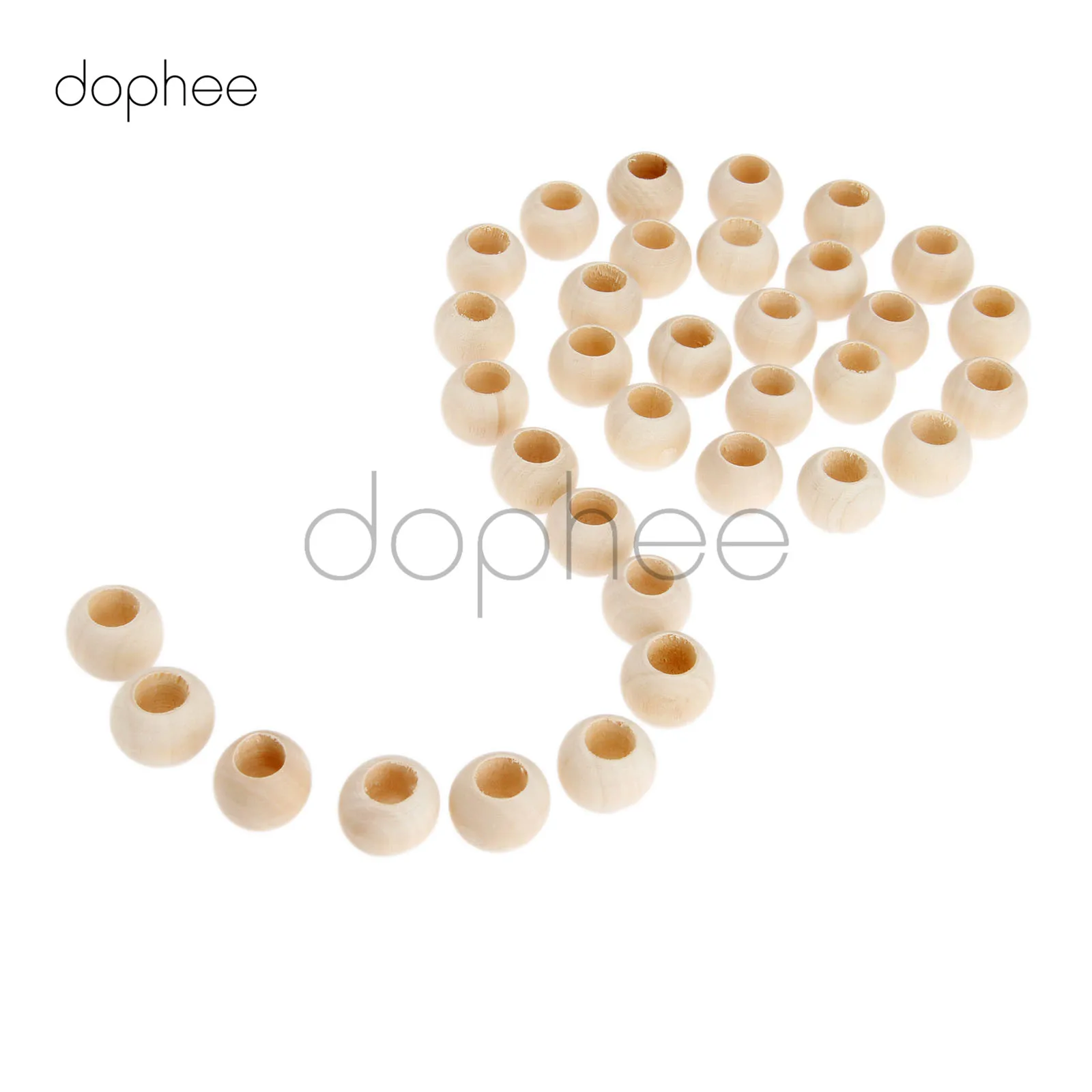 Dophee 10-50 шт. 20/25/30 мм бусины из натурального дерева с большими отверстиями, кулоны А-для украшения искусства Цепочки и ожерелья ювелирных изделий DIY украшения одежды