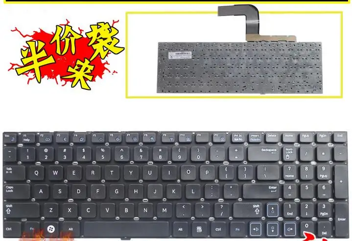 Новая клавиатура для ноутбука SAMSUNG RV515 RV511 E3511 RV509 RV520 RC530 US Layout Black|laptop keyboard|keyboard for