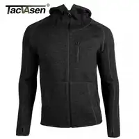 TACVASEN 2019 Men Tactical Wool Hooded Sweatshirt Military Army Body Slim Warm Woolen Fleece Wool Hoodies Knitted Jacket Coat
