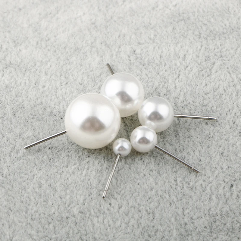 CHUKUI Wholesale Kolczyki Kids Imitation Pearl Earrings Girls Stainless Steel Stud Earrings Hypoallergenic Jewelry (7)