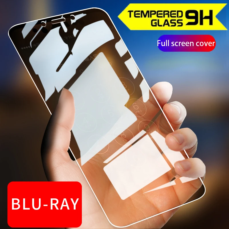 Lot 100pcs 9H Tough Anti Blu-Ray Full Coverage Cover Tempered Glass For Xiaomi Mi9 3D HD Screen Protector Protective Film | Мобильные