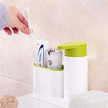 

2 in 1 Kitchen Sponge Storage shelf Compartment Washing Brush Sink Detergent Soap Dispenser Bottle Kitchen Organizer Gadget