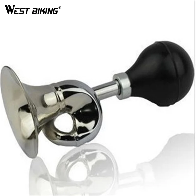 

WEST BIKING Bicycle Bell Bugle Horn Chrome w/ Black Bulb Handlebar Mount Vintage Style Bike Cycling Bicycle Bell