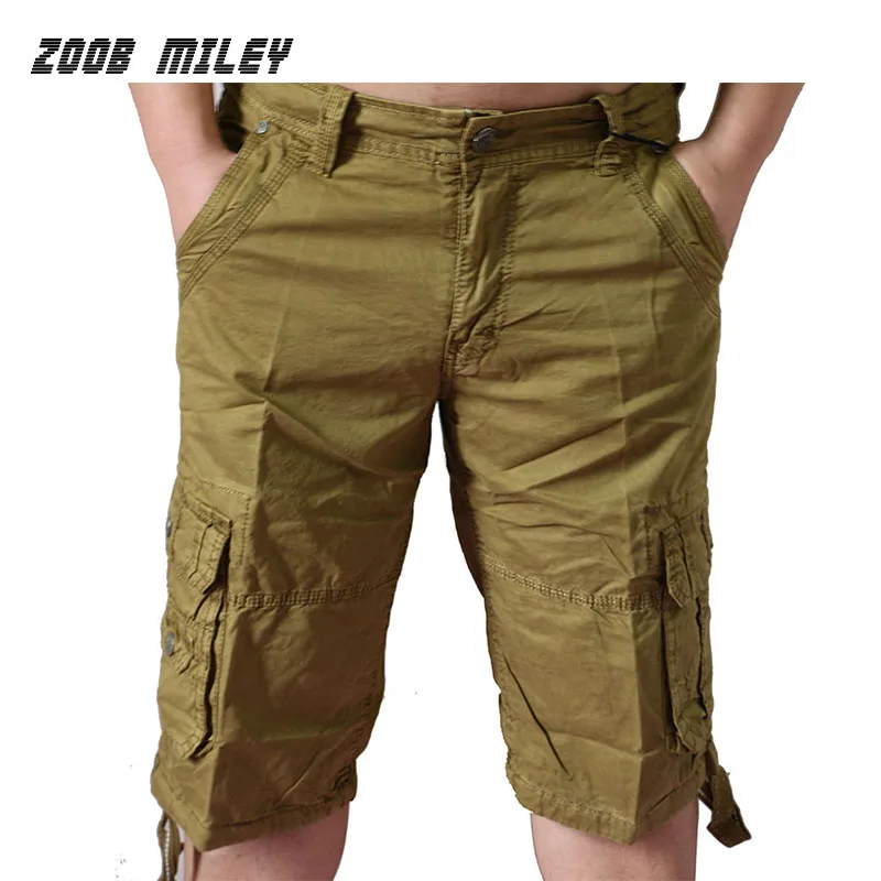 Men Baggy Cargo Shorts 2016 Brand Loose Fit Cotton Multi pocket ...