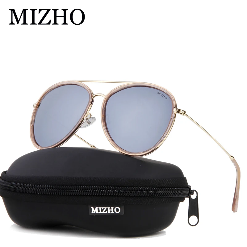 

MIZHO Real Visual Purple Polarized Women Sunglasses Aviation Flash Mirrored UV Protection Eyewear Men Pilots Sun Glasses 2019