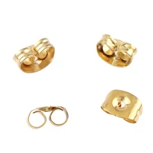 100 pc 4x6mm Cor Lasca de Ouro Tom de Aço Inoxidável Ear Nut Clutch Brinco Rolhas Pós Parafuso Prisioneiro backs Descobertas Jóias DIY