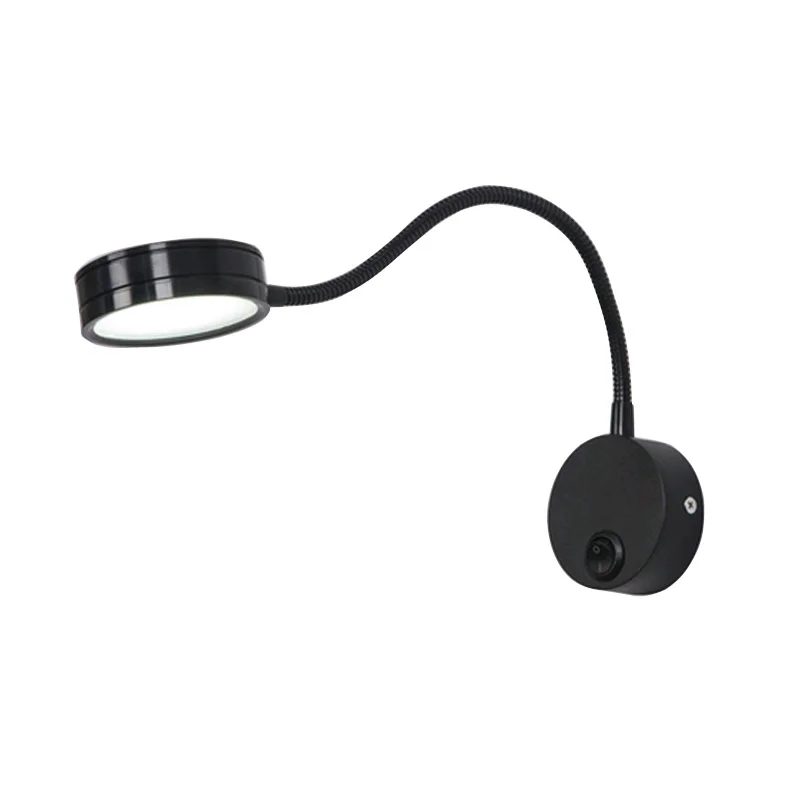 Silver Black Flexible Hose LED book light 3W 5W 7W EU plug Night Light Bedside Reading lamp Study Painting Wall mount book lamp 4