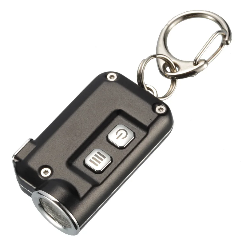 NITECORE TINI металлический брелок светильник со встроенной батареей USB перезаряжаемая Кнопка мини флэш-светильник Открытый Поиск - Испускаемый цвет: Black