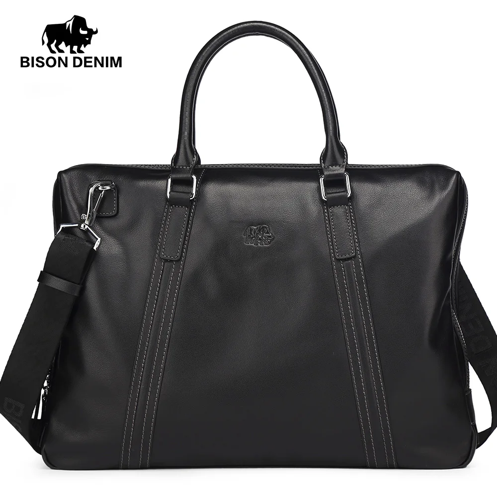 BISON DENIM luxury men bag brand genuine leather handbag shoulder bags business men briefcase laptop bag BISON DENIM luxury men bag brand genuine leather handbag shoulder bags business men briefcase laptop bag