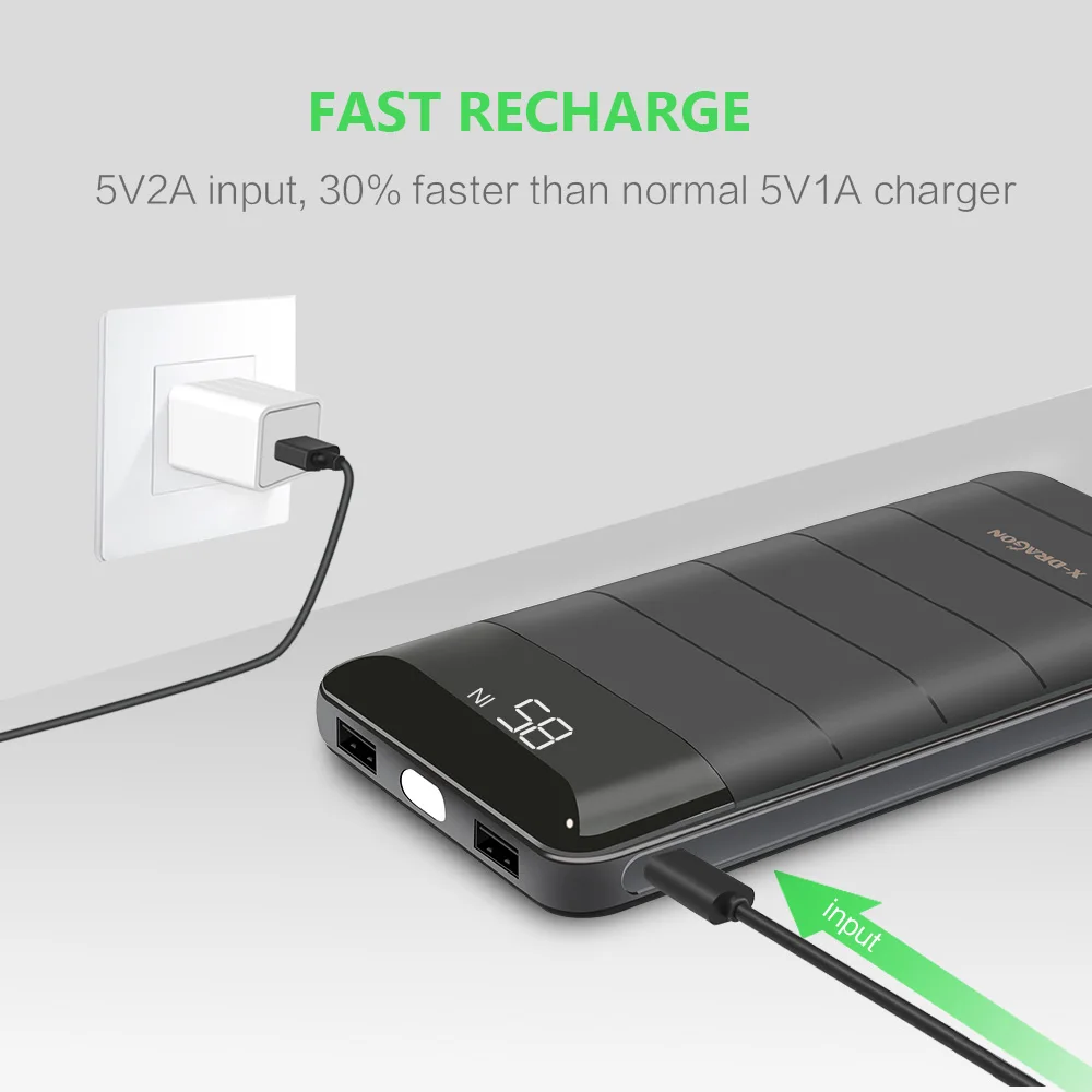  X-DRAGON Power Bank 20100mAh Dual USB External Battery Phone Charger for iPhone xiaomi Huawei