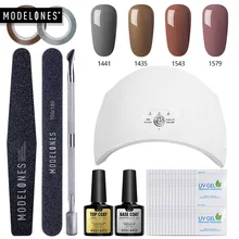 Modelones 12 шт./лот Сушилка для ногтей УФ Гель-лак маникюрный набор 36 Вт УФ-лампа для ногтей для всех типов базовый слой Верхняя жидкость для лобового стекла наборы для начинающих