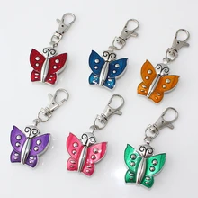 Лот оптом цена 12 шт колье «бабочка» из нержавеющей стали карманные часы Kry кольцо цепи кварцовые часы-кулон GL08M12