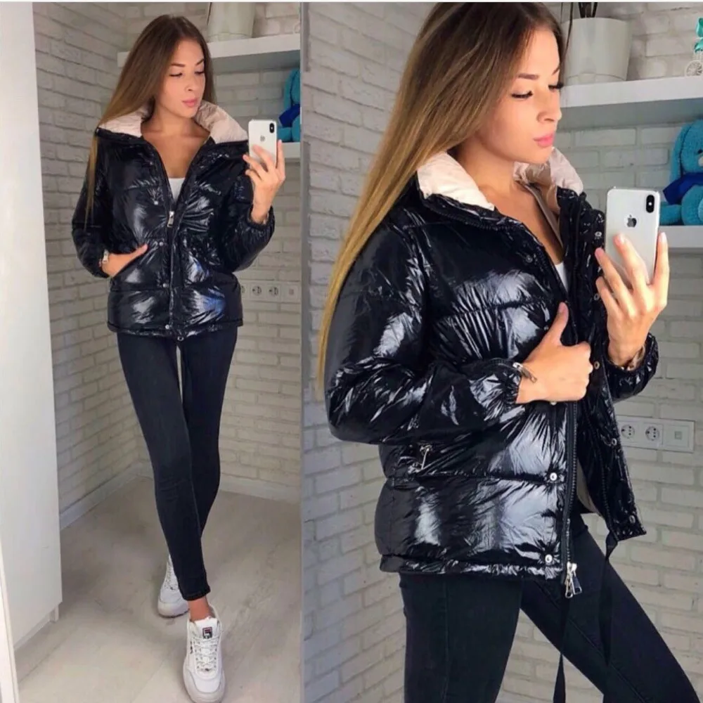 

Vangull New Winter Coat Women 2019 Long Sleeve Jacket Women Parka Female Warm Thicken Solid Padded Cotton Down Jacket Outwear