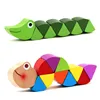 Montessori Toy Educational Wooden Toys for Children Early Learning Exercise Baby Fingers Flexible Kids Wood Twist Insects Game 1