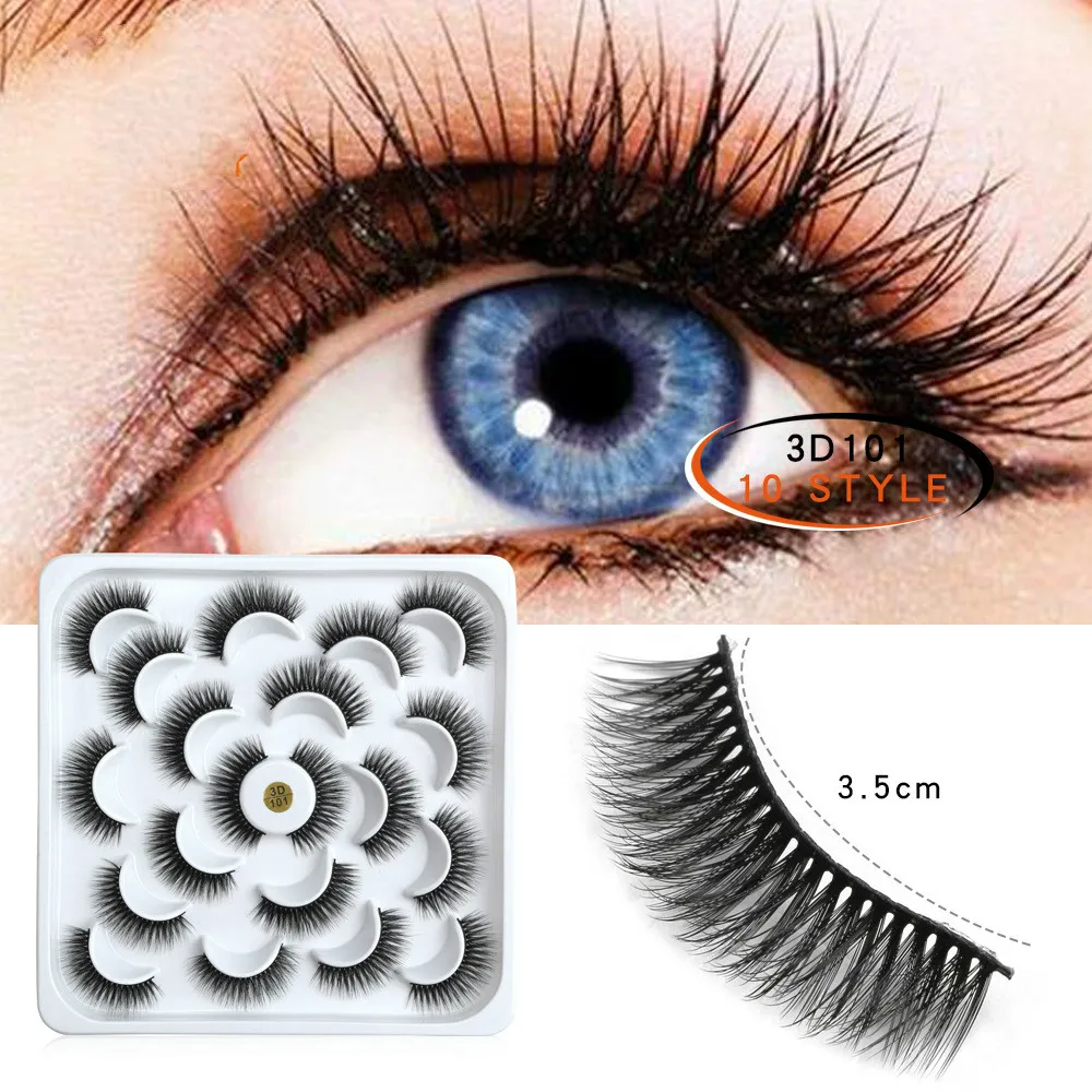

10pairs 3D Mink Lashes Natural Long False Eyelashes Flower Type Dramatic Volume Fake Lashes Makeup Eyelash Extension Eyelashes