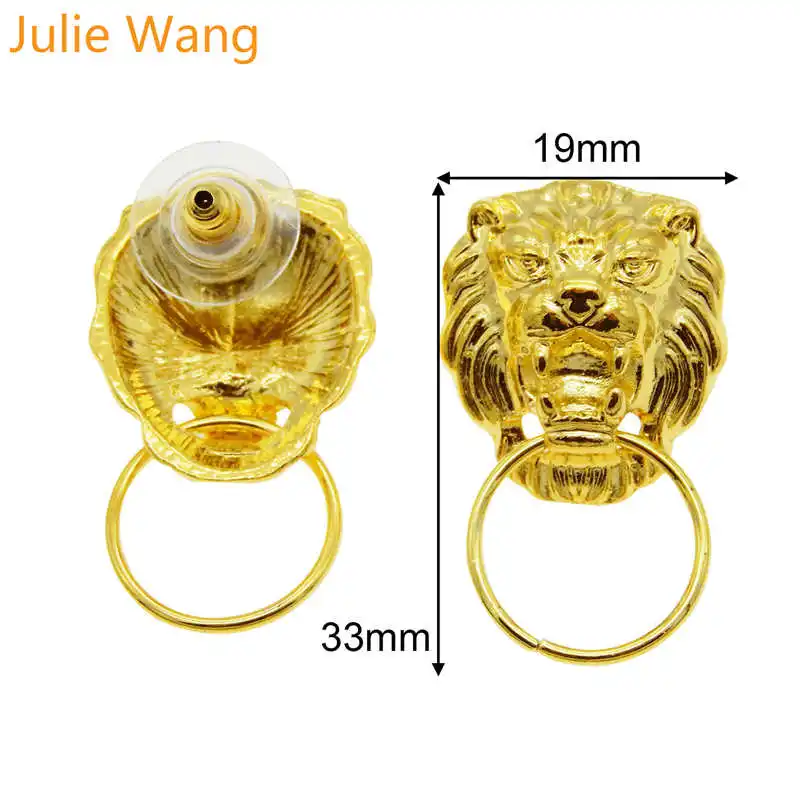 Женские серьги гвоздики золотистого цвета Лев Julie Wang 14 шт. модные вечерние для