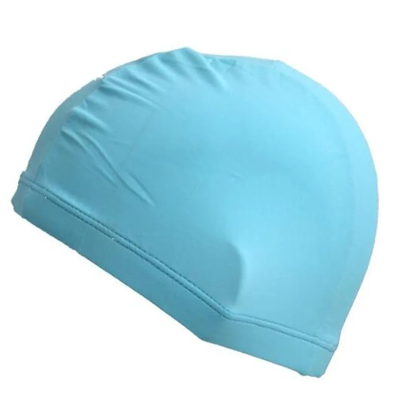 Gorros de natación de Color puro para hombres y mujeres adultos, gorro de piscina deportivo de Lycra elástica, protege las orejas, cabello largo, niños y niñas