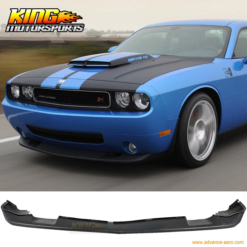 

Fits 2008-2010 Dodge Challenger SRT8 Style Front Bumper Lip Spoiler Bodykit Unpainted Black PU