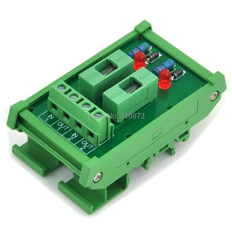 

2 Channel Fuse Interface Module, for DC 5~48V, Din Rail Mount, w/ Fail Indicator