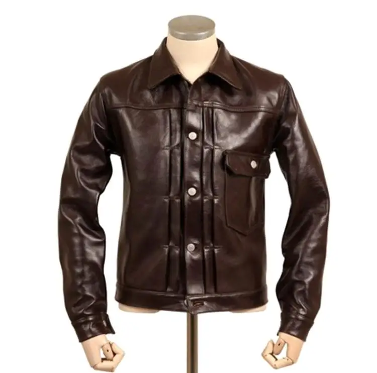 506xx Брендовое кожаное пальто, мужская куртка из натуральной кожи, толстая модная мужская Тонкая крутая куртка из конского шкура. Классическая японская