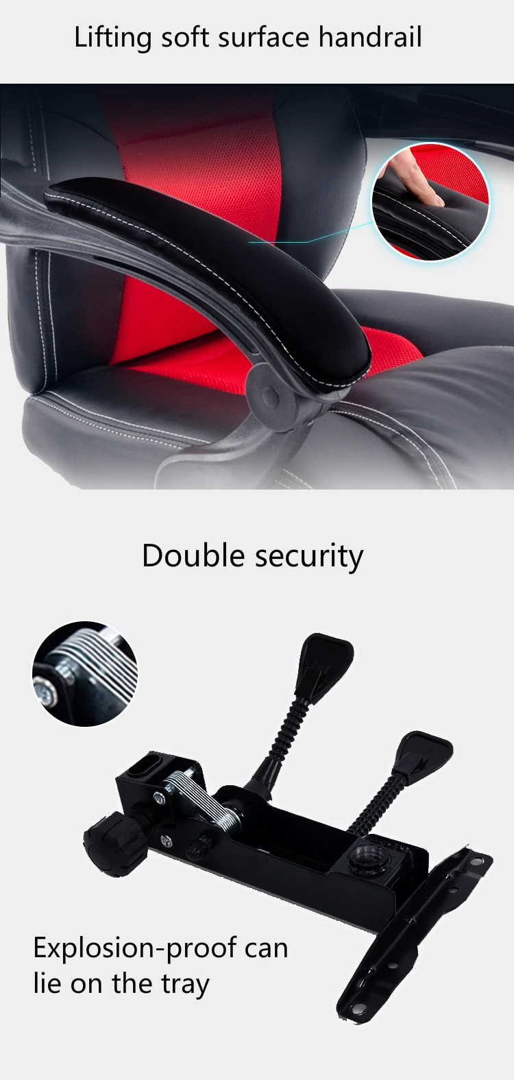 Simple Style Office Chair Multi-function Lifted Rotated Computer Chair Fixed Armrest Household Reclining Leisure Gaming Chair -